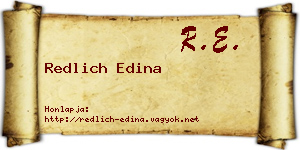 Redlich Edina névjegykártya